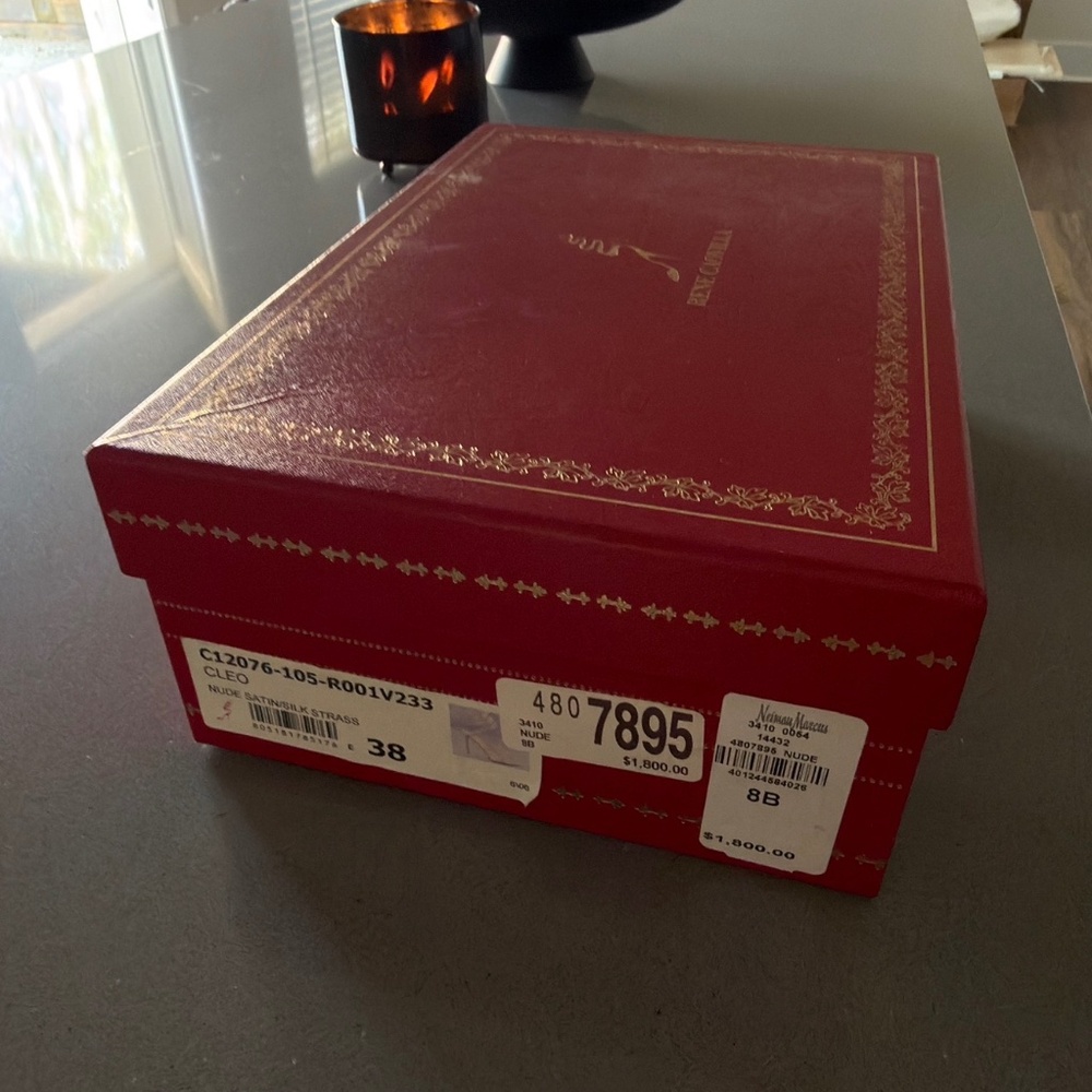 Rene Caovilla satin nude heels